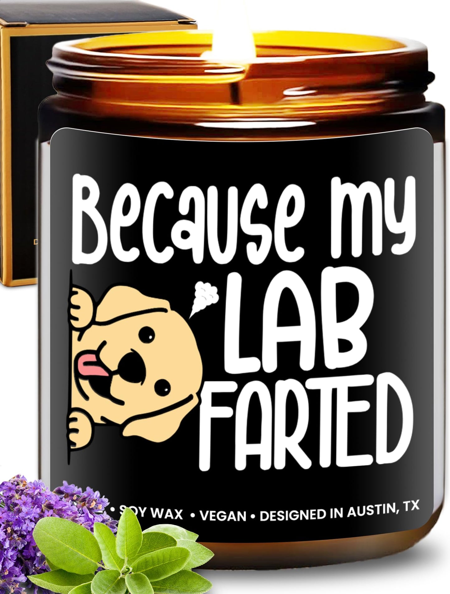 Funny Lab Candle, Labrador Retriever Gifts for Women and Men, Unique Funny Lab-Themed Gift Ideas, Best Present for Pet Lovers, Perfect Present for Dog Mom and Dog Dad, Birthday, Christmas, Gift-Ready
