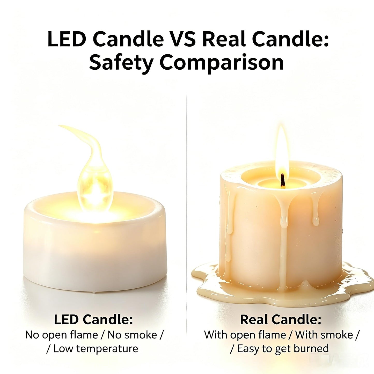 Topstone Flameless LED Candles with Remote Control - Warm White Flickering Battery Operated Candles, 400+ Hours,Timer Function, 4H/6H/8H Auto-Off,Electronic Tea Candles for Home Decor, Wedding, Party