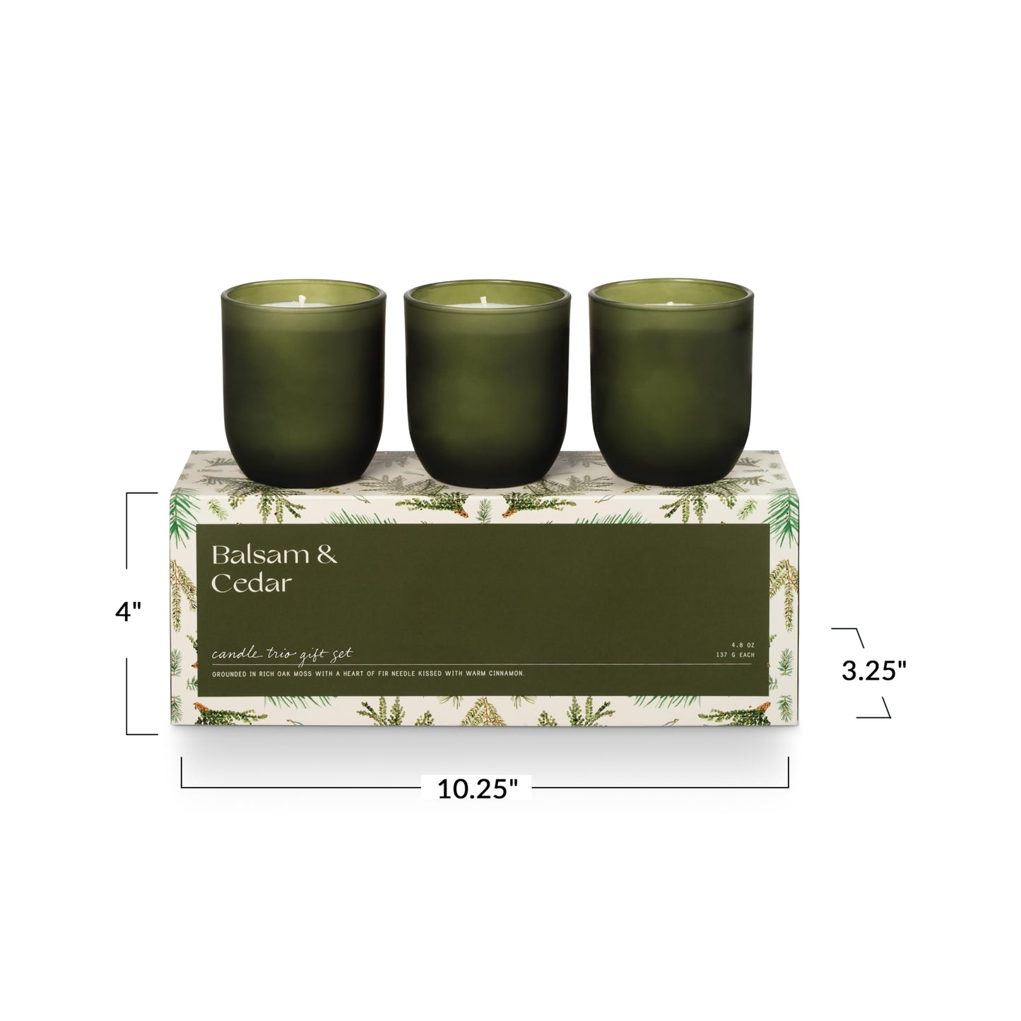Illume Candle Trio Gift Set, Balsam & Cedar
