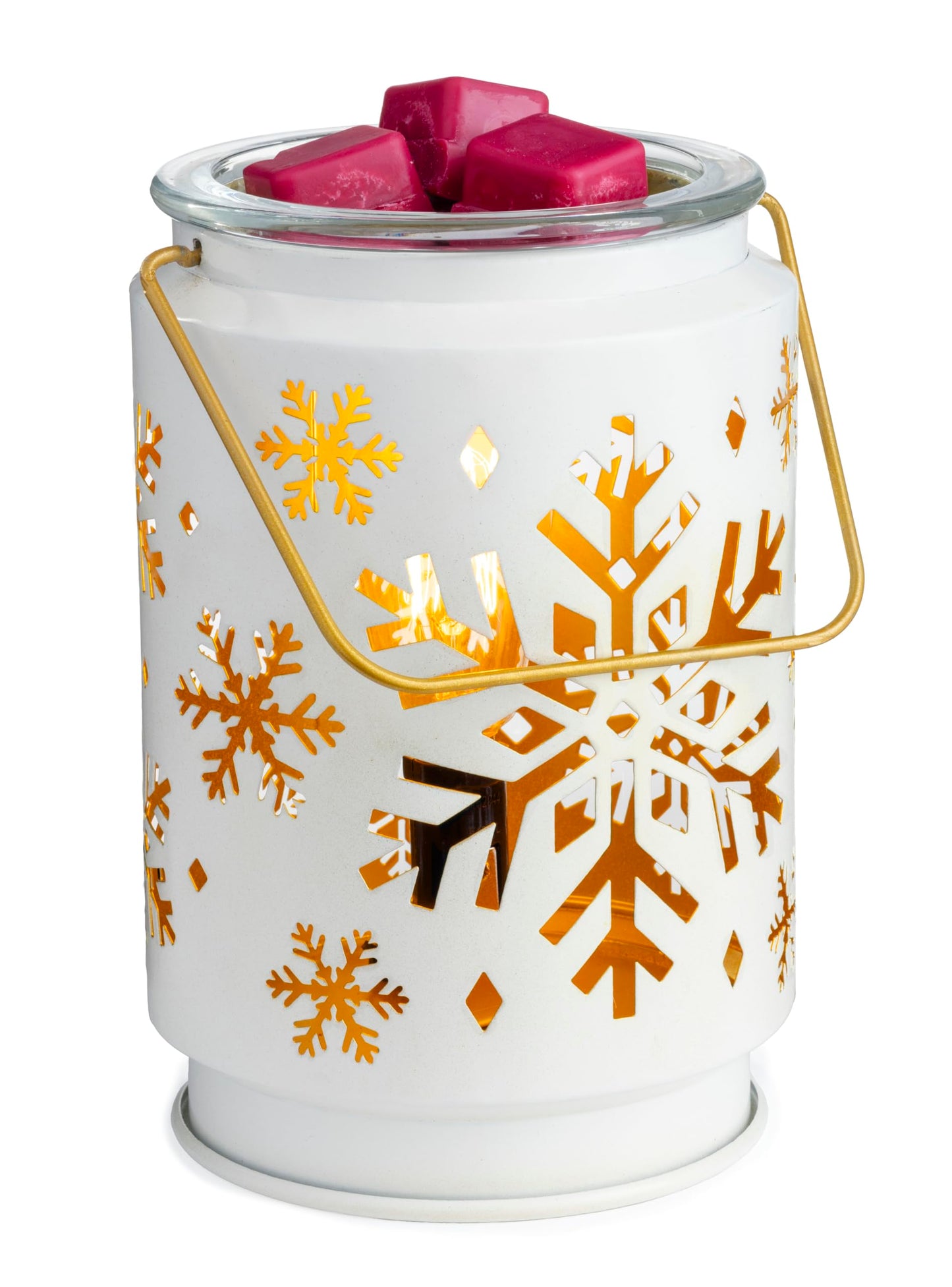 Candle Warmers ETC. Vintage Bulb Illumination Fragrance Warmer- Light-Up Warmer for Warming Scented Candle Wax Melts and Tarts to Freshen Room, Snowflake