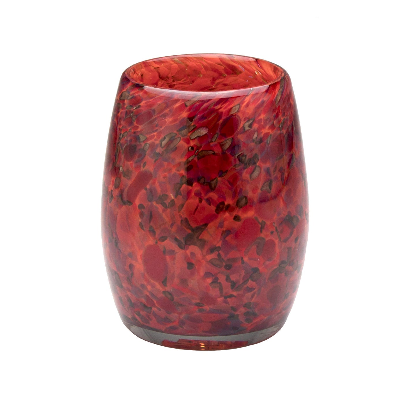 Totally Blown Glassworks Votive Candle Holder, Tea-Light, Handmade Blown Glass, Accent Vase, Centerpiece, Home Decor, Artist Dehanna Jones, Seattle, WA. (Red-Red Wine)