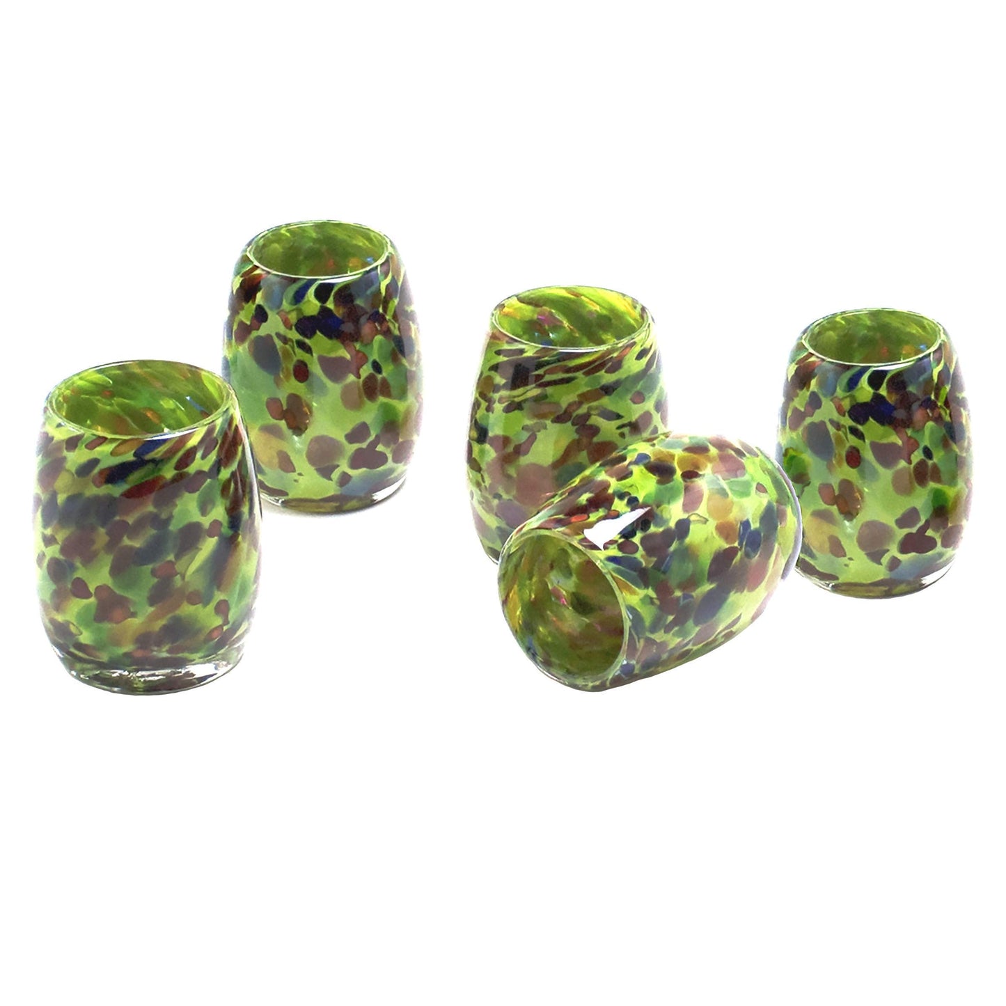 Totally Blown Glassworks Votive Candle Holder, Tea-Light, Handmade Blown Glass, Accent Vase, Centerpiece, Home Decor, Artist Dehanna Jones, Seattle, WA. (Green MM Enchanted Forest)
