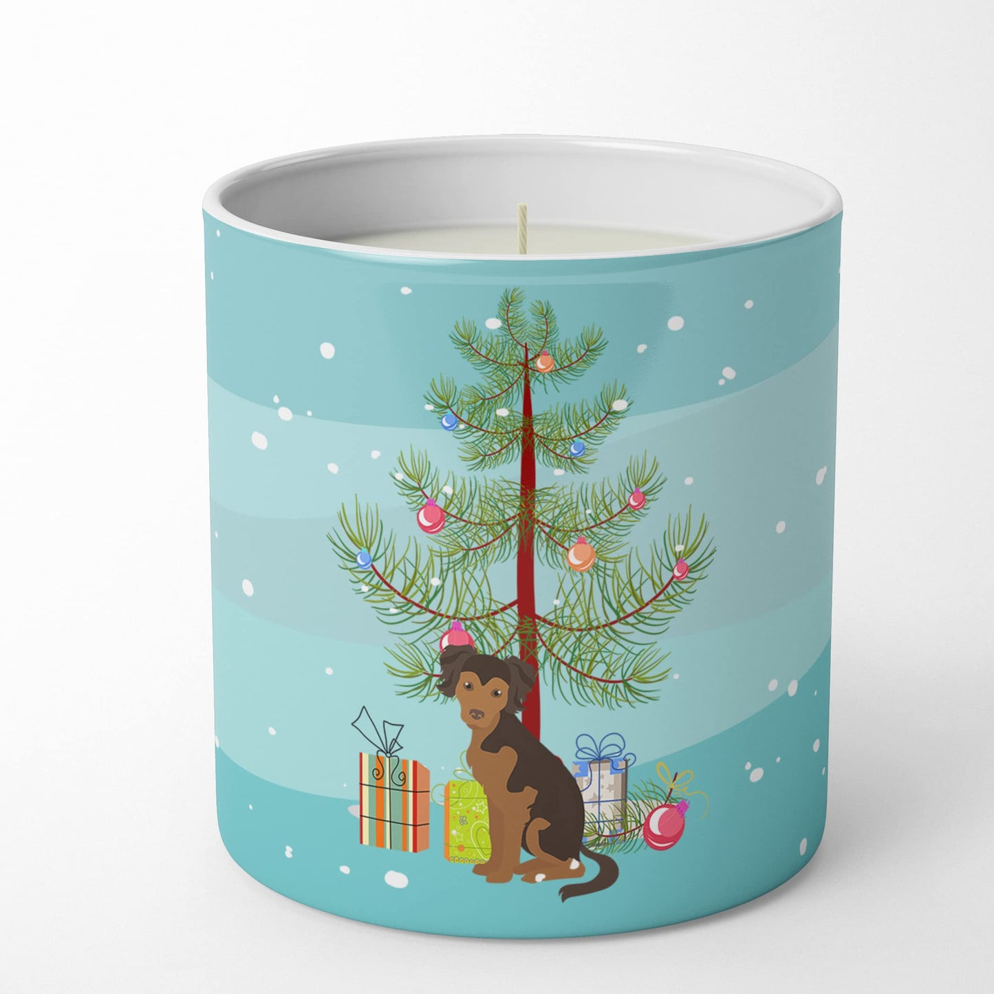 Caroline's Treasures CK3506CDL Persian Chihuahua Christmas Tree 10 oz Decorative Soy Candle Nature Soy Wax Essential Oil Home Decor Ideal for Bedroom Kitchen Bath Office Gift, 10 oz