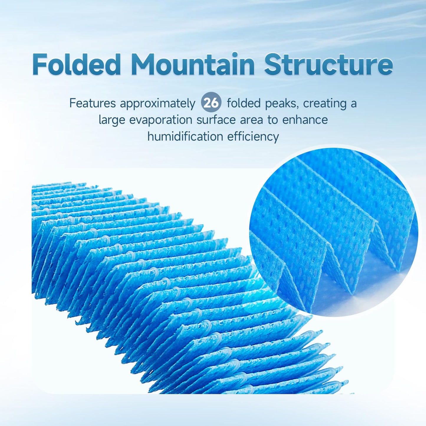 Harebery 4-Pack WF813 EQWF813 Humidifier Filters, Blue Spunlace Washable Wick, Compatible with Equate EQWF813, Relion RCM-832 RCM-832N, ProCare PCCM-832N Cool Mist Humidifier