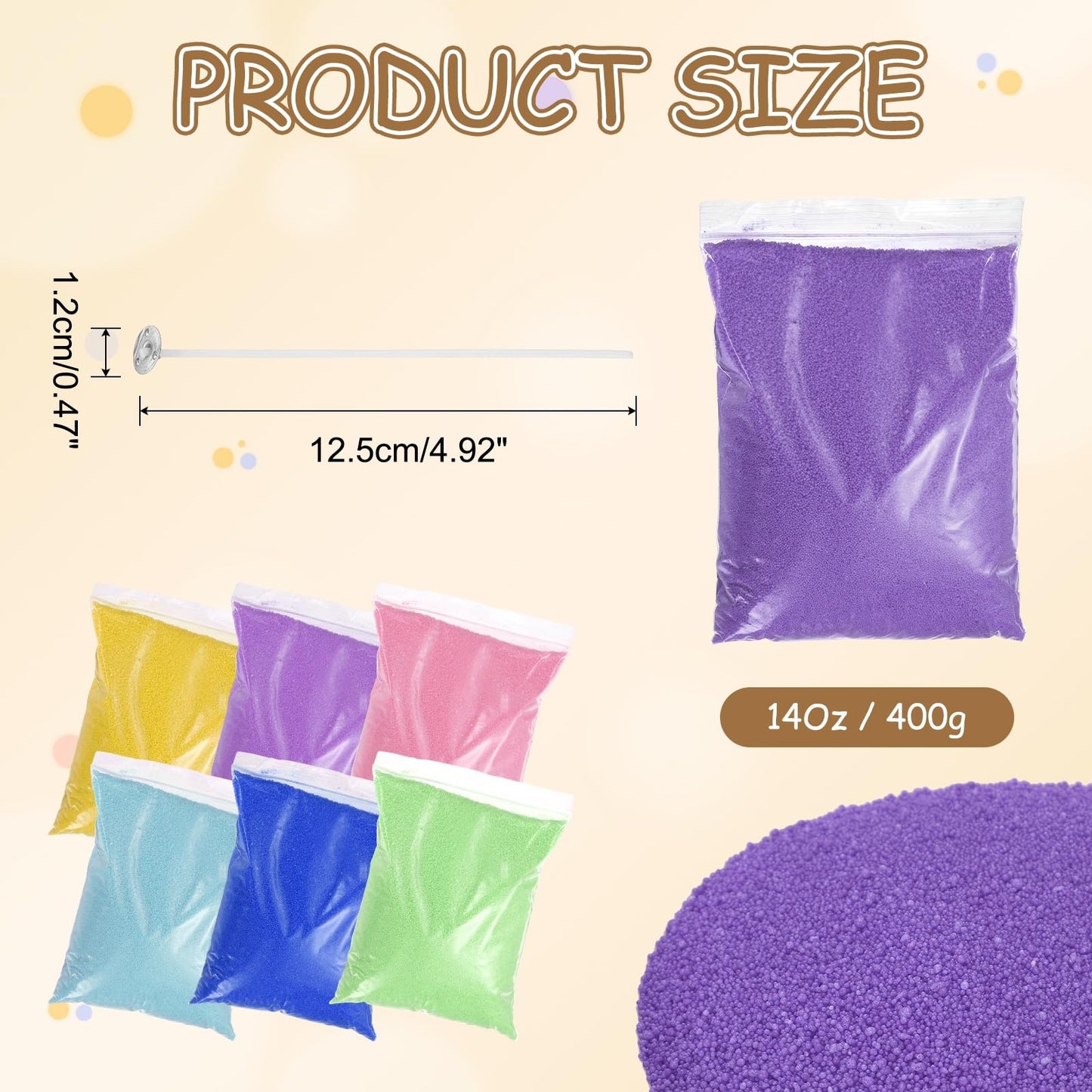 MECCANIXITY Pearled Sand Candles with 30 Pcs Wicks 14Oz / 400g Candle Beads Refillable Powder Sand Wax Making Kit for Thanksgiving Christmas Wedding Party DIY Home Crafts, Purple