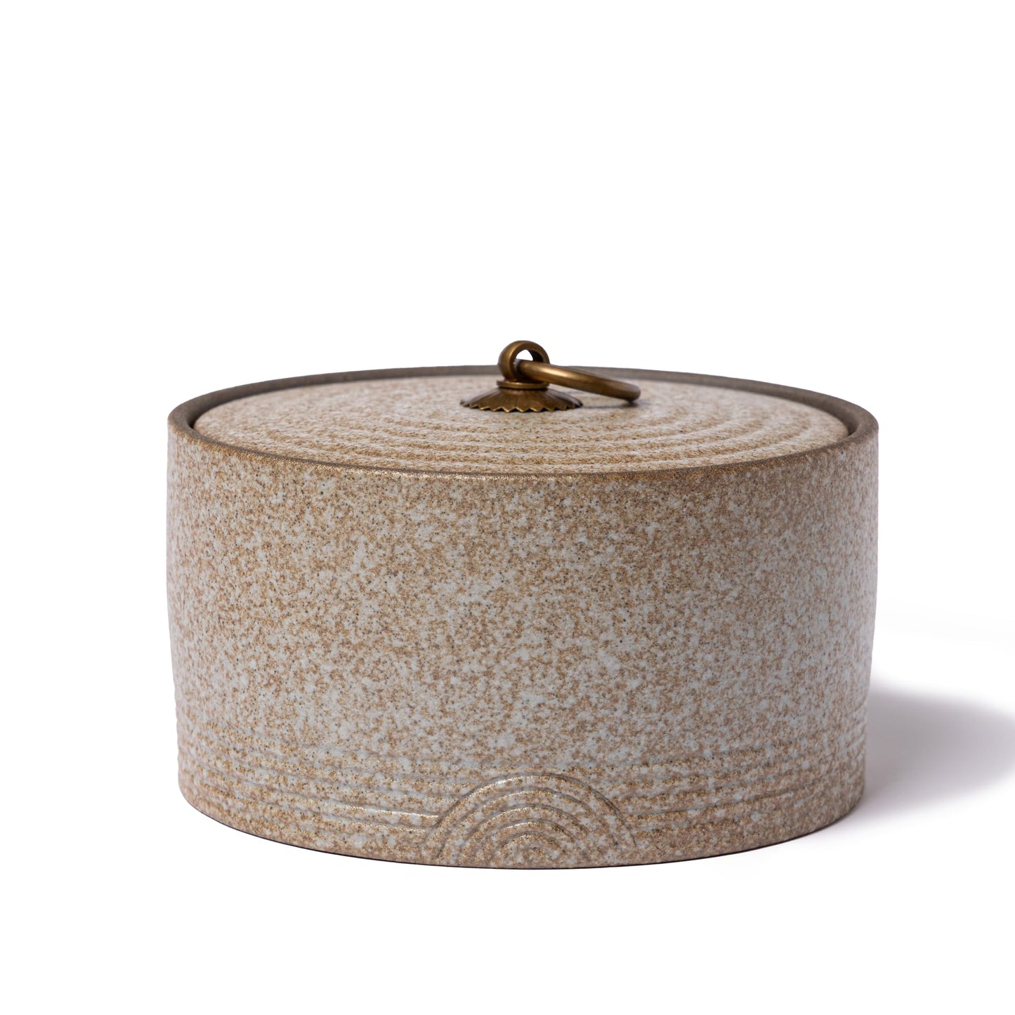SILINE Ceramic Canister,16.9 Oz /500ml Food Storage Jar for Tea,Coffee Beans,Herb,Candy,Spices,Nuts (Stone White)