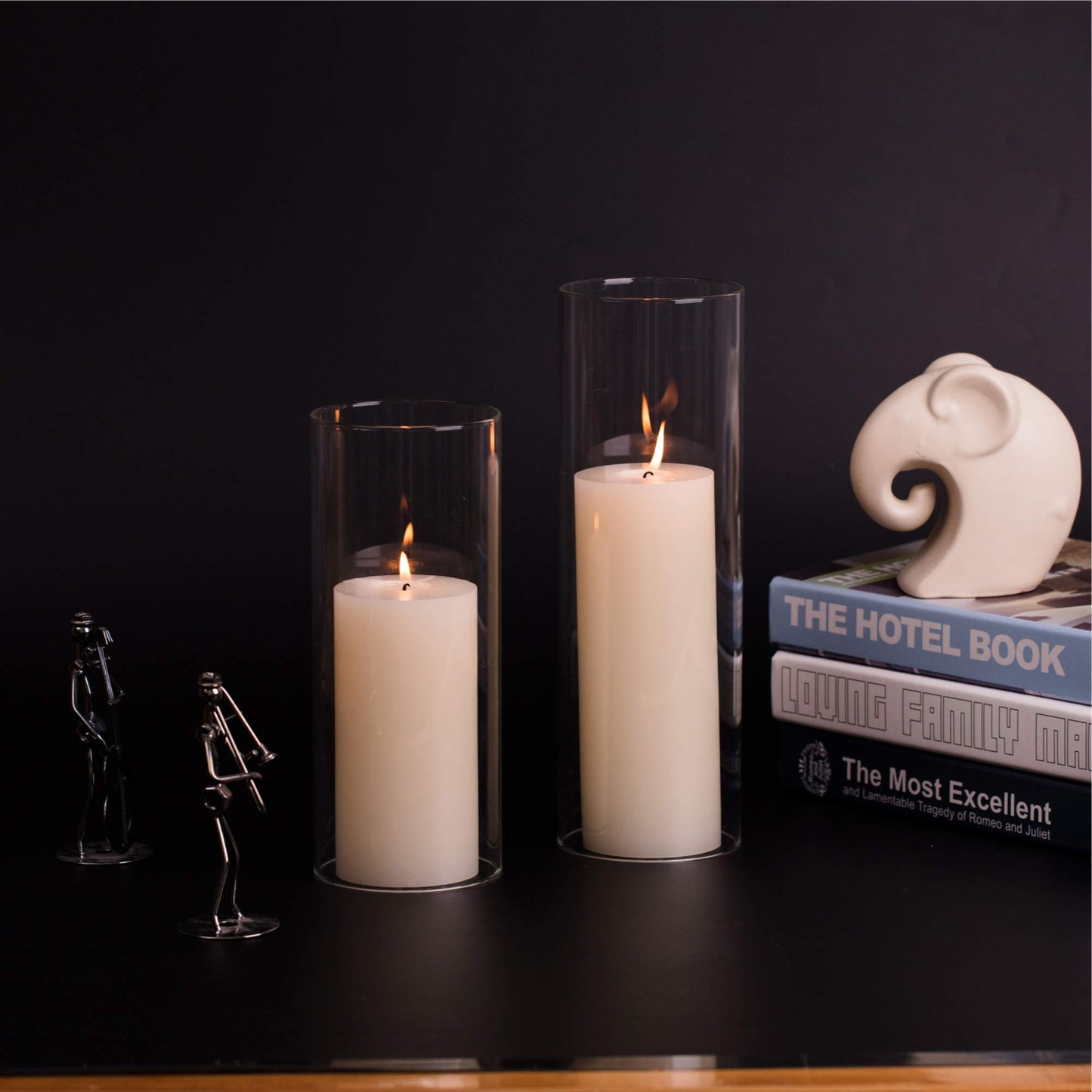 WGVI Hurricane Candle Holder Sleeve, Wide 5.5", Height 6", Clear Glass Cylinder Candleholder, Chimney Tube, Open Ended Candle Shade, 1 Piece