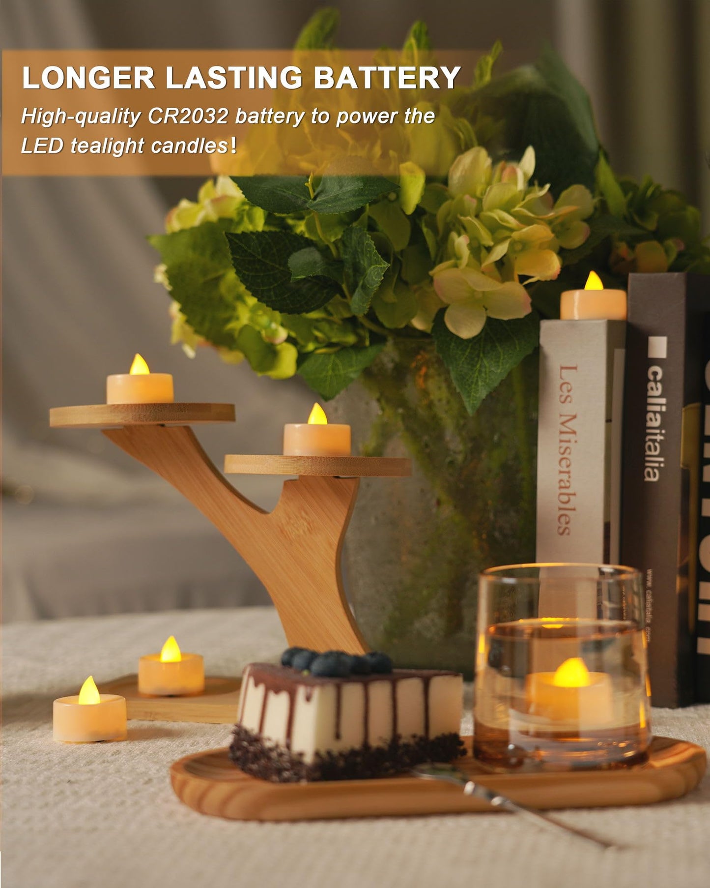 BEICHI Flameless Candles, 24Pack Battery Operated Candle, LED Tea Lights Candles Battery Operated, Flickering Fake Votives for Wedding Halloween Christmas Diwali- Warm Yellow