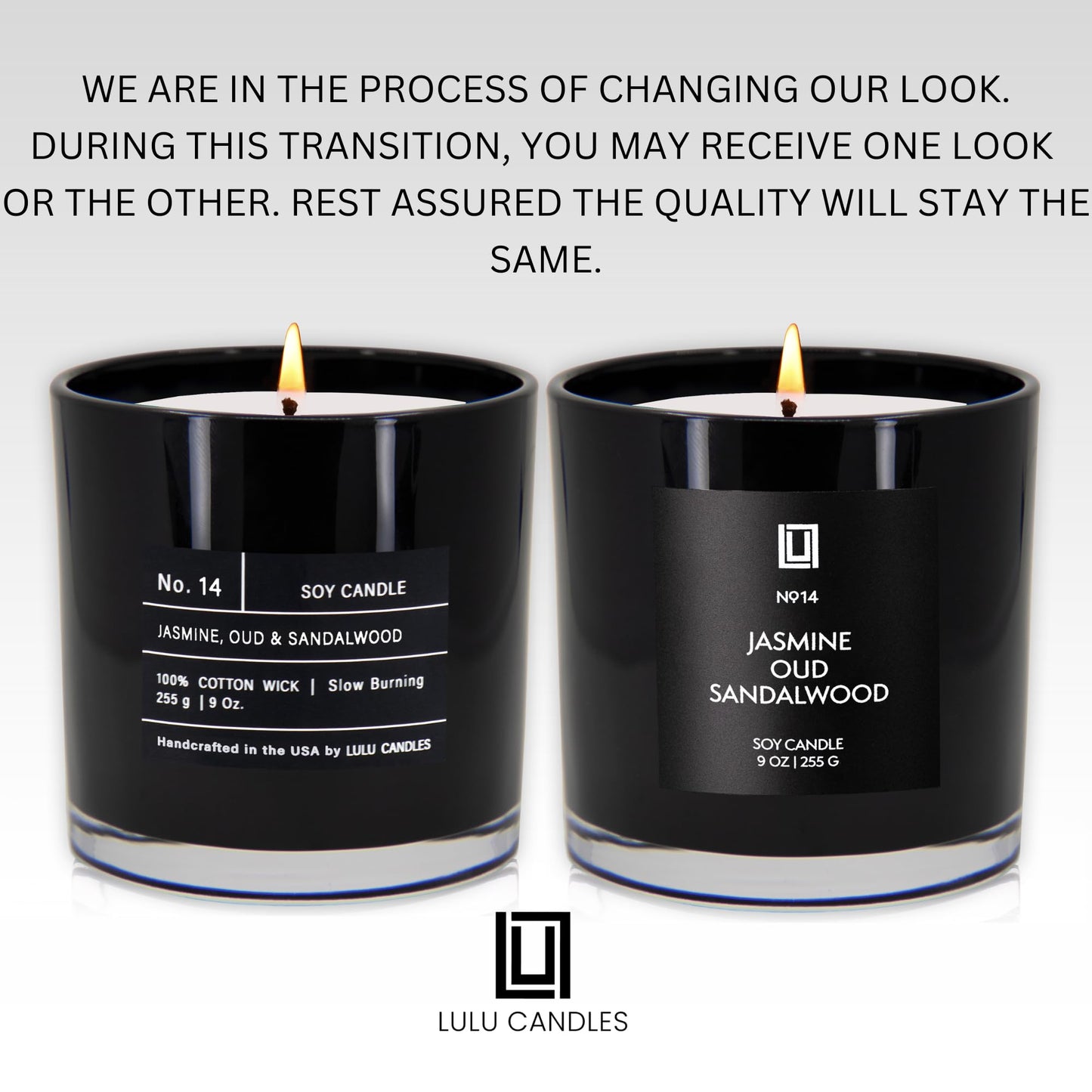 Lulu Candles | Jasmine, Oud & Sandalwood | Luxury Scented Soy Jar Candle | Hand Poured in The USA | Highly Scented & Long Lasting (9 Oz.)