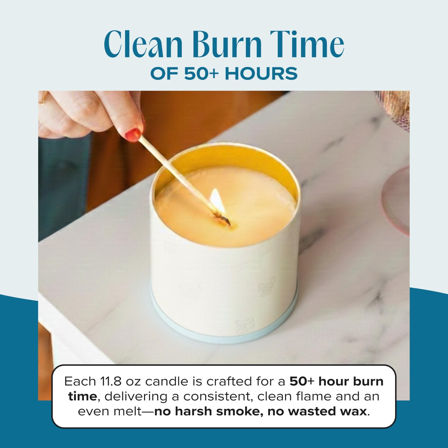 Companion Candles You & Me by the Sea Pet-Friendly Scented Candle – Sea Salt & Neroli Fragrance - Coconut Soy Wax Candle with Wooden Wick, Approx. 50-Hour Burn Time, Made in USA, 11.8 oz