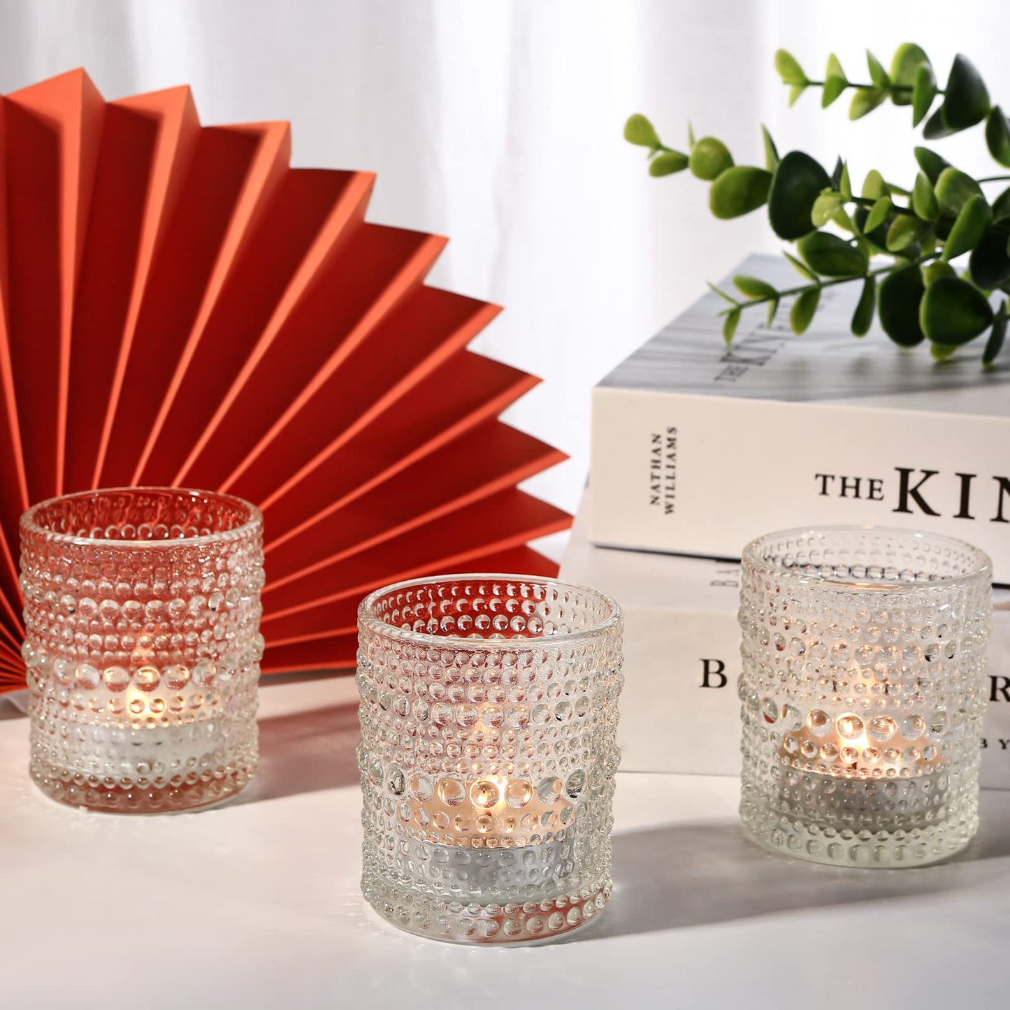 TRIRITE 36 Pcs Clear Votive Candle Holders for Wedding, 2x2.5 Elegant Tealight Candle Holder, Vintage Tea Light Holders for Bridal Shower & Table Centerpieces