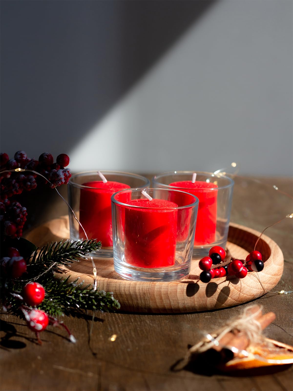 CANDWAX Unscented Red Votive Candles Set of 36 - Clean-Burning, Long-Lasting 15 Hour Burn - Ideal for Weddings, Home Décor, Spa, Events - Bulk Value for Versatile Use