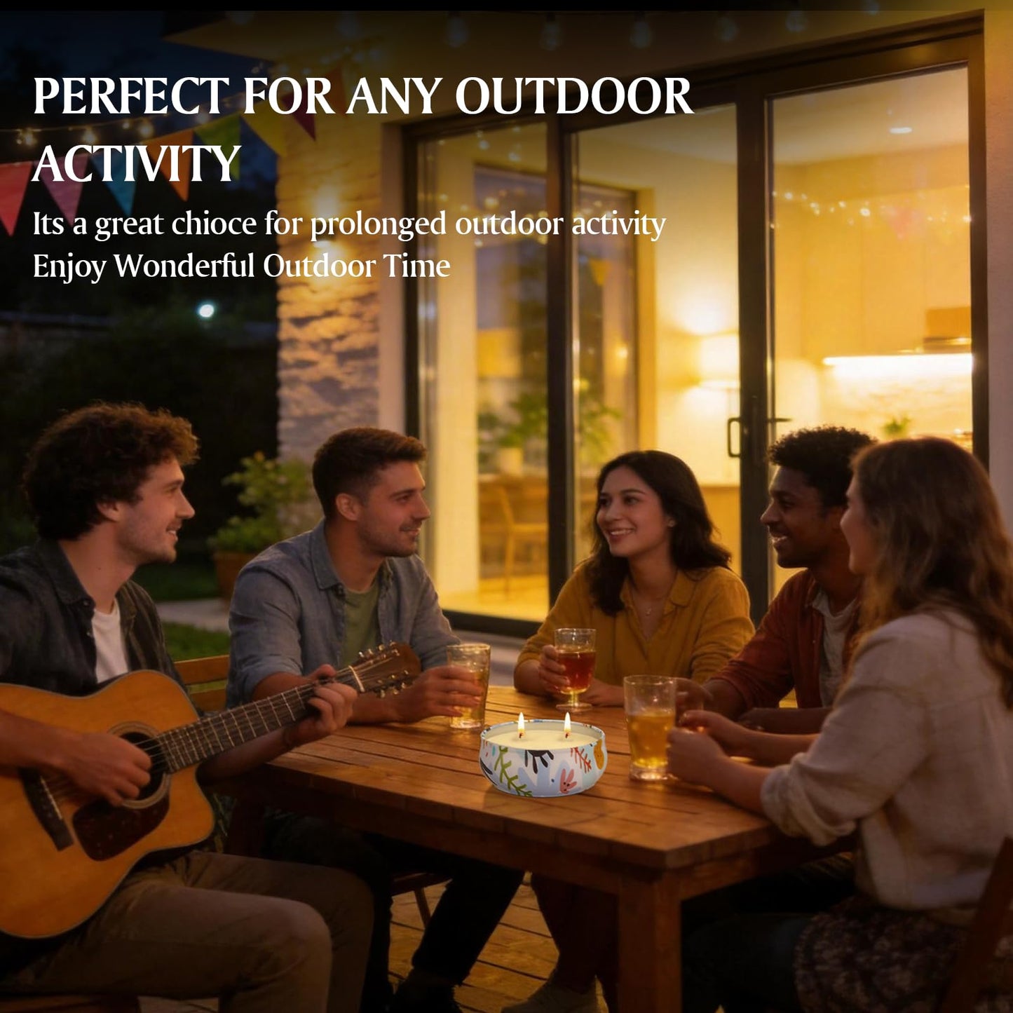 Citronella Candles Outdoor 4 Pack Soy Wax Citronella Lemongrass Candles 240 Hours Burning Time Large Decorative Jar Scented Candle Bulk for Outside Garden Yard Balcony, Summer Camping