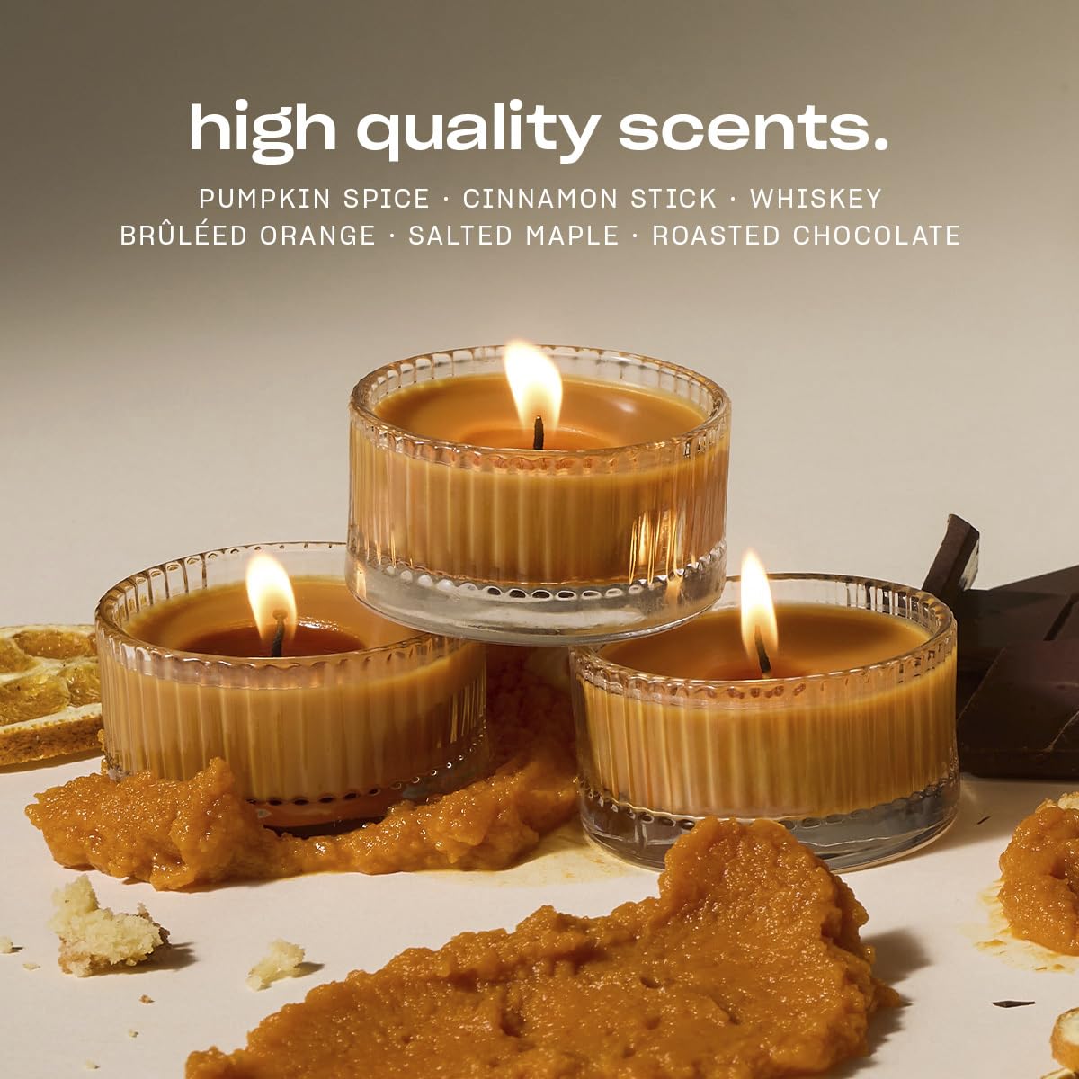 Half Baked Pumpkin Smash Scented Votive Candles by Snif, Festive Fall Candle, 100% Cotton Fiber Wicks, Soy Wax Blend, Non-Toxic, Vegan