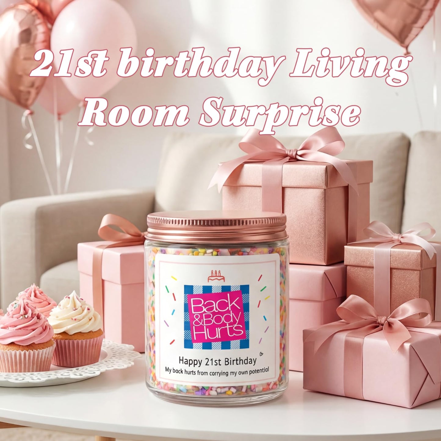 Homsolver 21st Birthday Gift for Her - Finally 21 Vanilla Cream Scented Candle, 21 Birthday Decorations for Her, Natural Soy Wax Candle for Daughter, Bestie, Sister, Best Friend