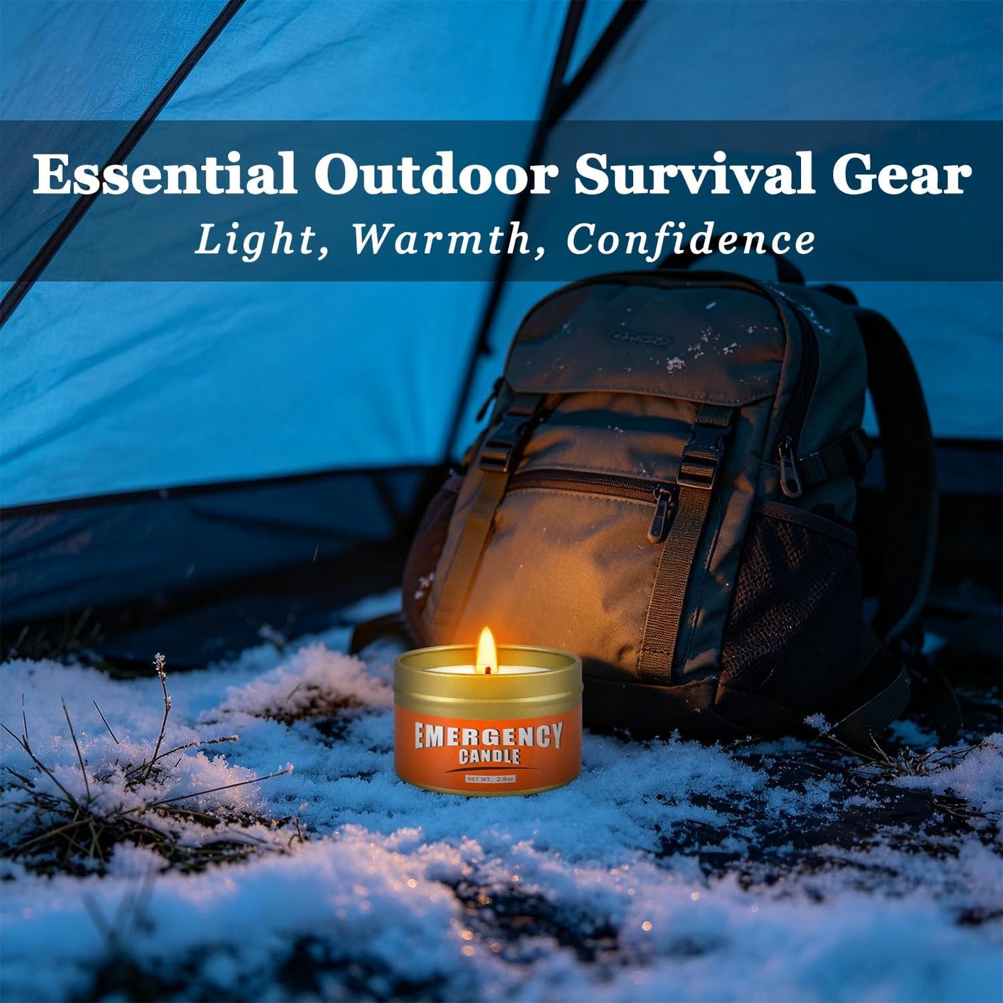 CAKETYCG 24+Hour Candle Set 24 Pack 2.8oz, Emergency Candles for Power Outages, Mountain Climbing, Wild and Camping Use. Portable and Tabletop Design, Bulk Emergency Candle Supplies.