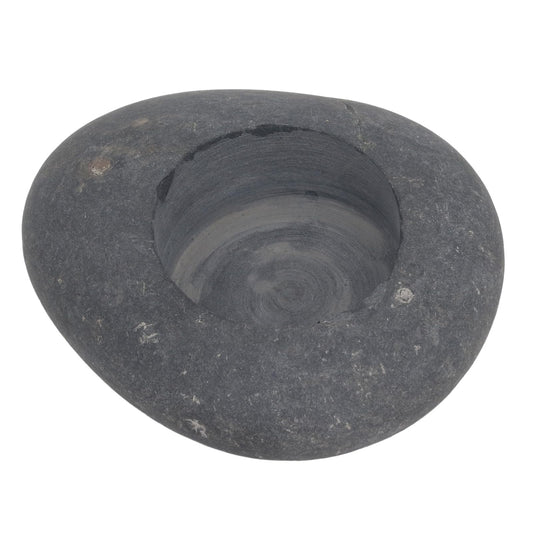 Domary Pebble Candle Holder, Handmade Decorative Stone Tealight Holder with Deep Placement Plate for Wedding Birthday Festival Home Decor