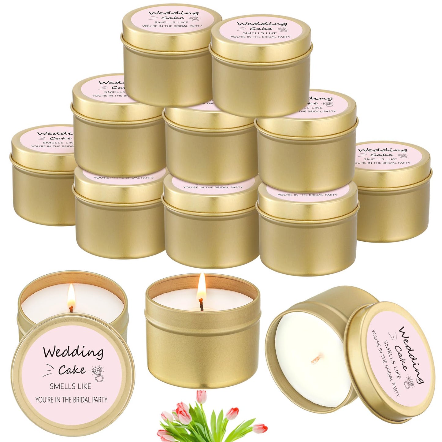 Conelist 8 Pcs Bridesmaid Proposal Gifts Smells Like You're in the Bridal Party Candles Bridesmaid Gifts Natural Soy Wax Candles for Best Friends(Pink,Classic)