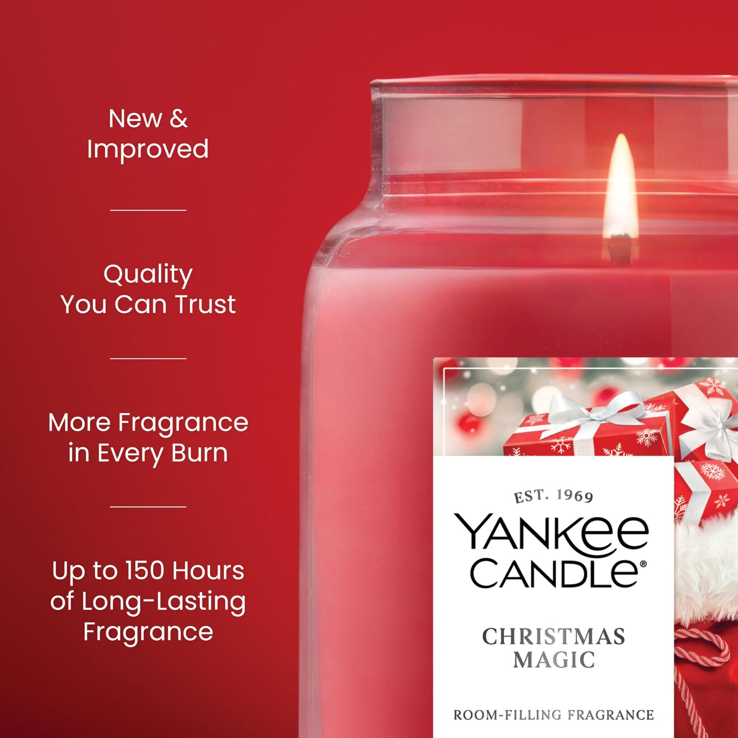 Yankee Candle Christmas Magic Scented Candle, 22oz Large Jar, Up to 150 Hour Burn Time, Giftable