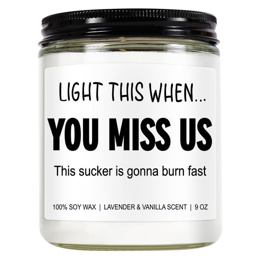 Younift Funny Scented Candle, We Will Miss You, Moving Away Gifts for Friend, Farewell, Goodbye, Going Away Gifts for Coworkers Women, Men, Boss, Coworker Leaving, Retirement Presents - 9 oz