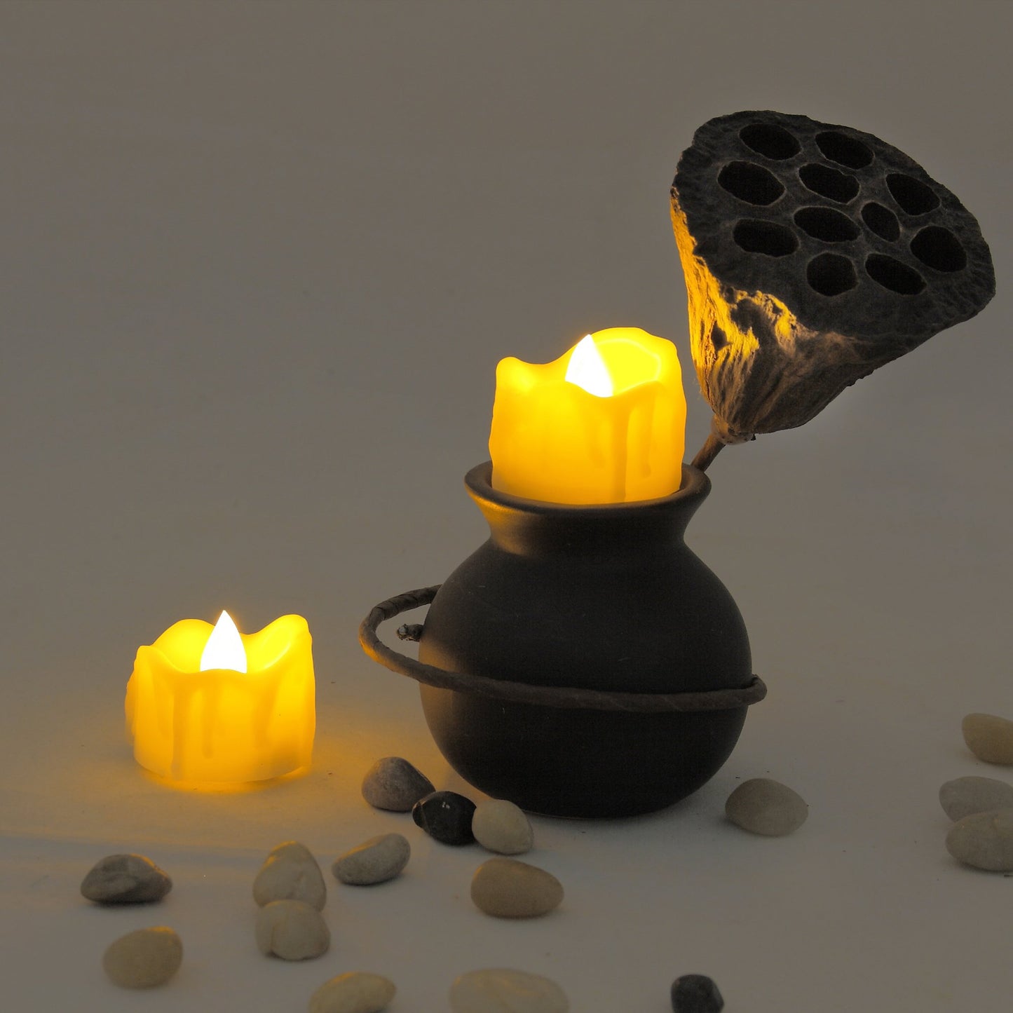 CANDLE CHOICE Battery Operated Flameless Tealight Votive Candles with Remote Realistic Flickering Electric LED Tea Lights for Halloween Christmas Wedding Party Decorations 12 Pack Batteries Included