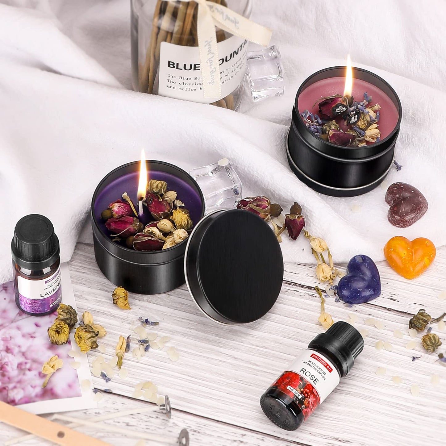Complete Candle Making Kit with Wax Melter,Candle Making Supplies,DIY Arts&Crafts Kits Gift for Beginners,Adults,Including 500w Electronic Stove,Wicks,Wax,Rich Scents,Dyes,Melting Pot,Candle tins
