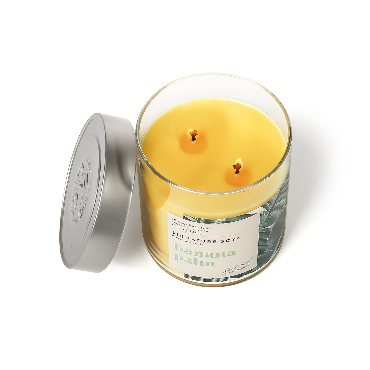 Signature Soy Lidded Banana Palm Scented Candle Large Jar