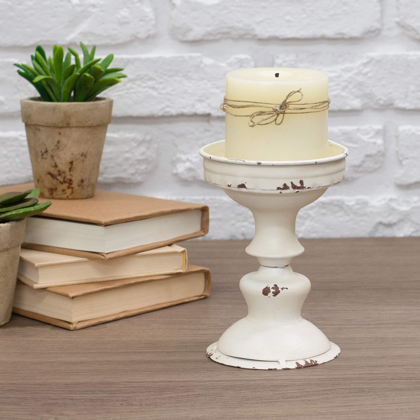 Blossom Bucket Metal Pedestal Decoration, Multi-Color
