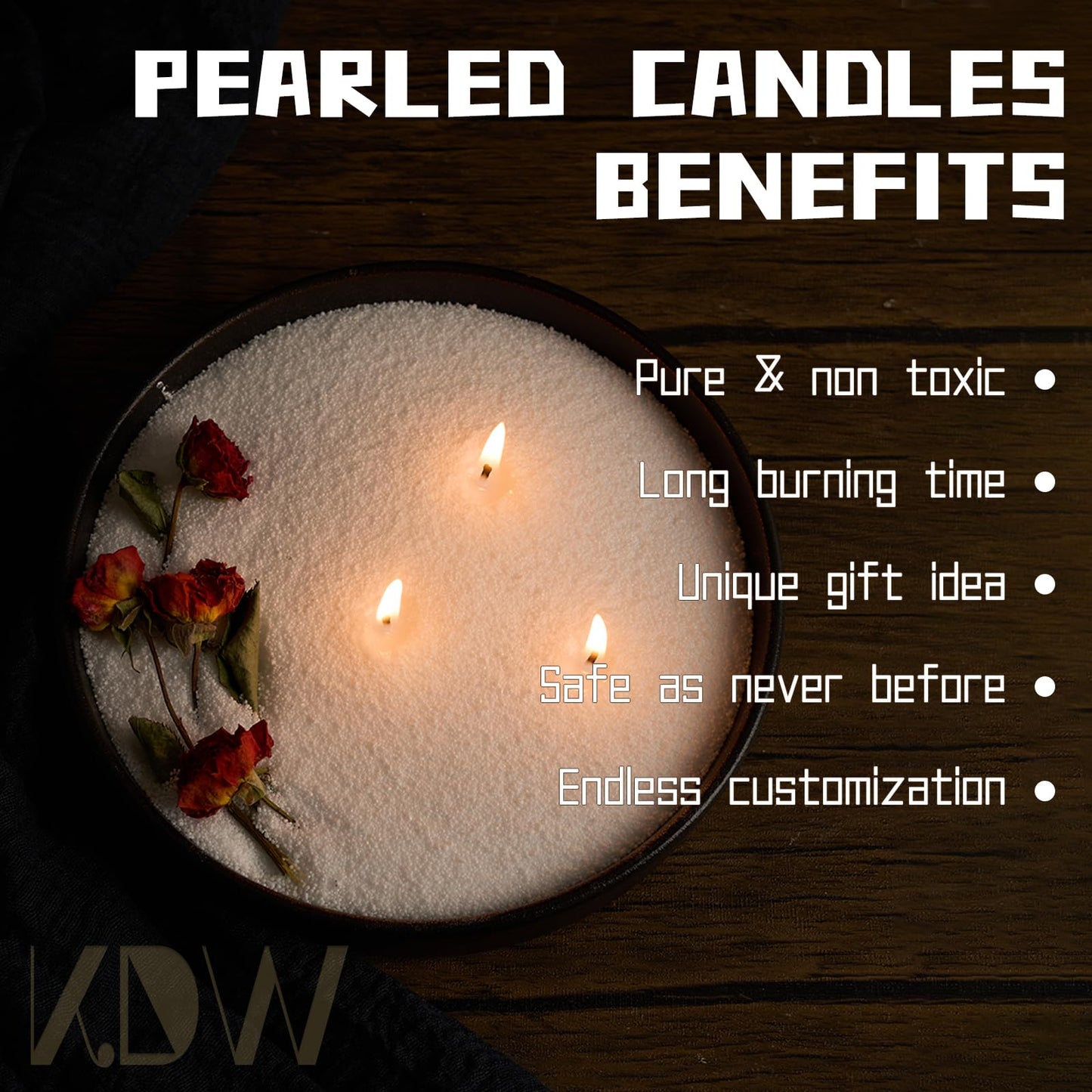 Candle Sand 5lb Pearled Candles Sand and Wicks (100 Pcs) DIY Candle Wax Candles Making Candles Refill Kit for Christmas Thanksgiving Wedding Party