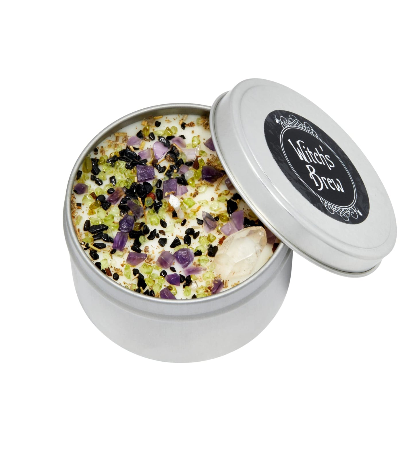 Witch's Brew Candle by New Moon Beginnings - Fall Scented Candles - Herb & Crystal Candles - Soy Candle - Autumn Fall Halloween Candles