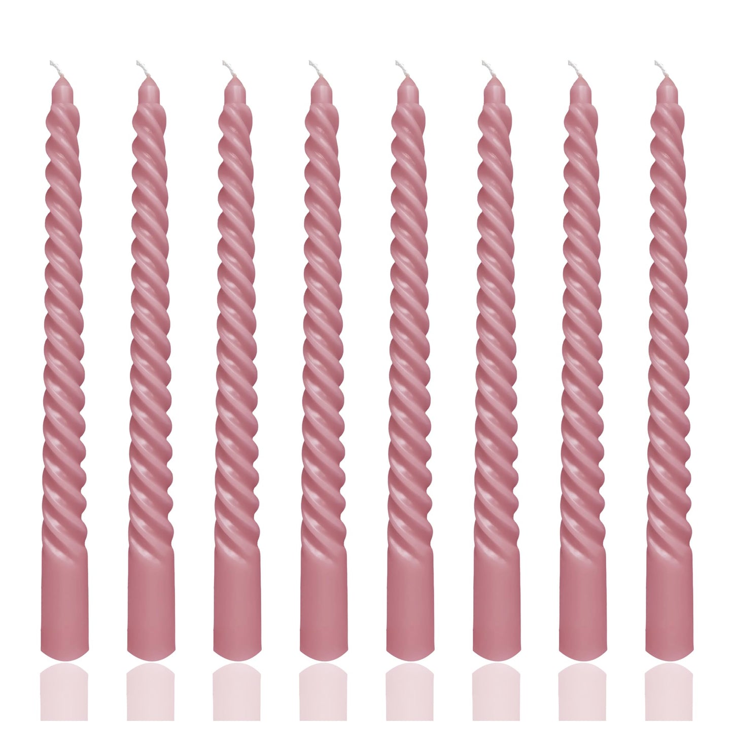 10 Inch 8 Pack Raspberry Pink Spiral Taper Candles for Dinner Home Decor Wedding Shower Christmas Candlesticks, Baby Shower, Birthday Party Candles