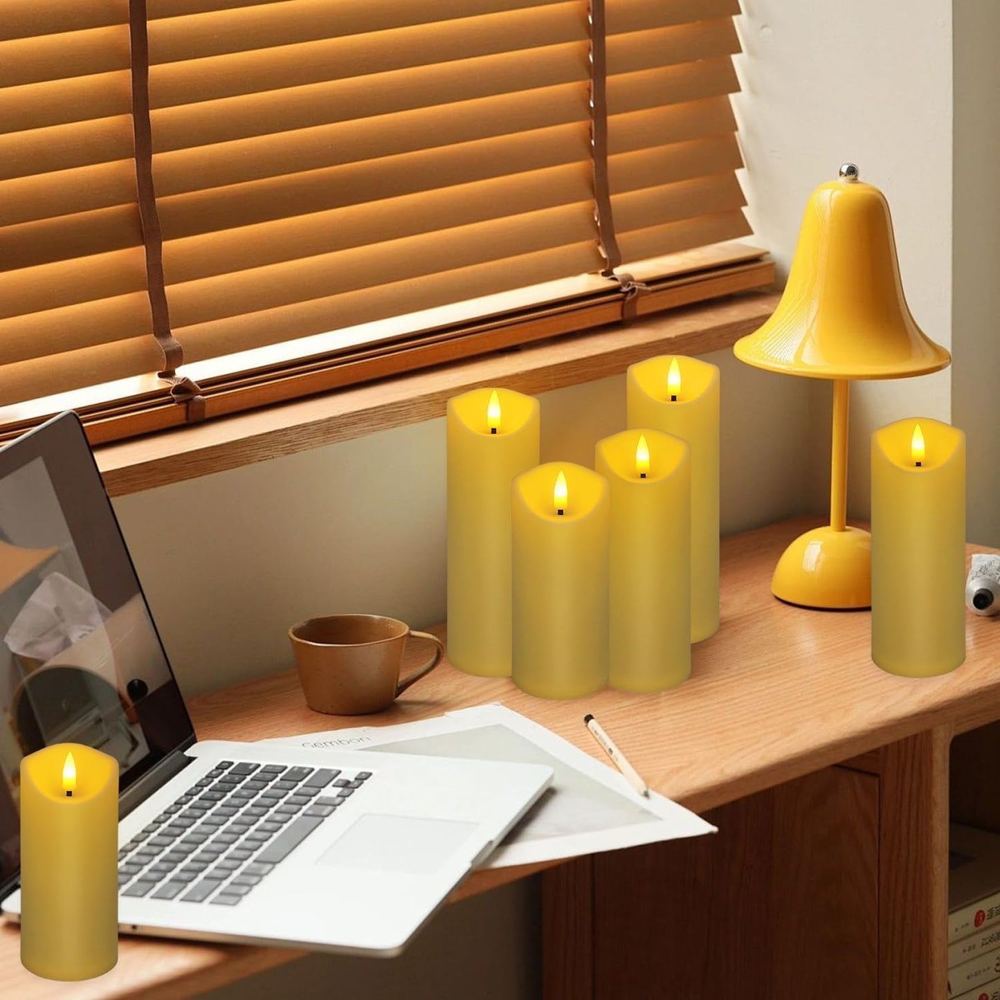 Aamdkcyu 24 Pack Flameless LED Pillar Candles with Remote - Battery Operated Ivory Candles, Waterproof, 3 Sizes for Wedding Centerpieces, Christmas Decor, Home Party, Tabletop Lighting