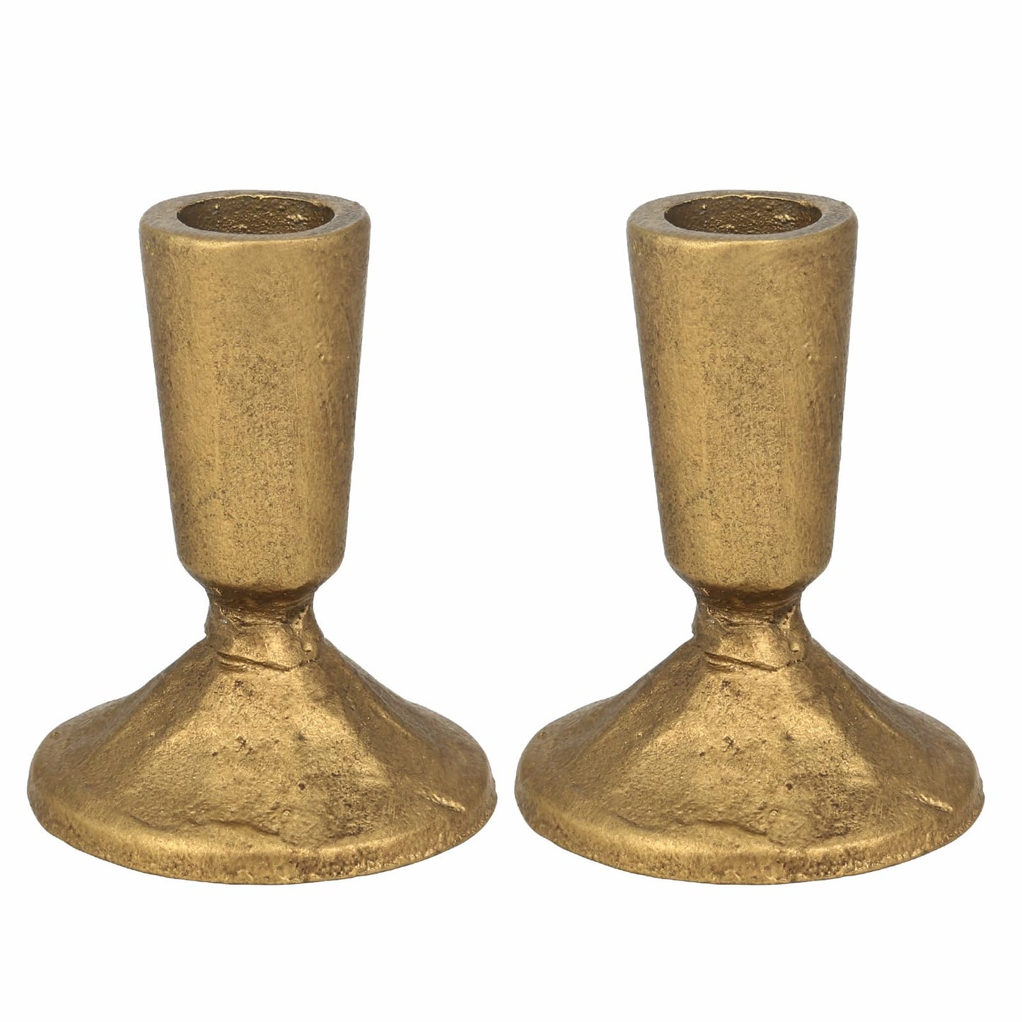 Mofunci Iron Taper Candle Holder Set of 2, Heavy Candle Stick Holders Gold Candle Holders for Table Centerpiece, Weddings, Mantel and Party Decor
