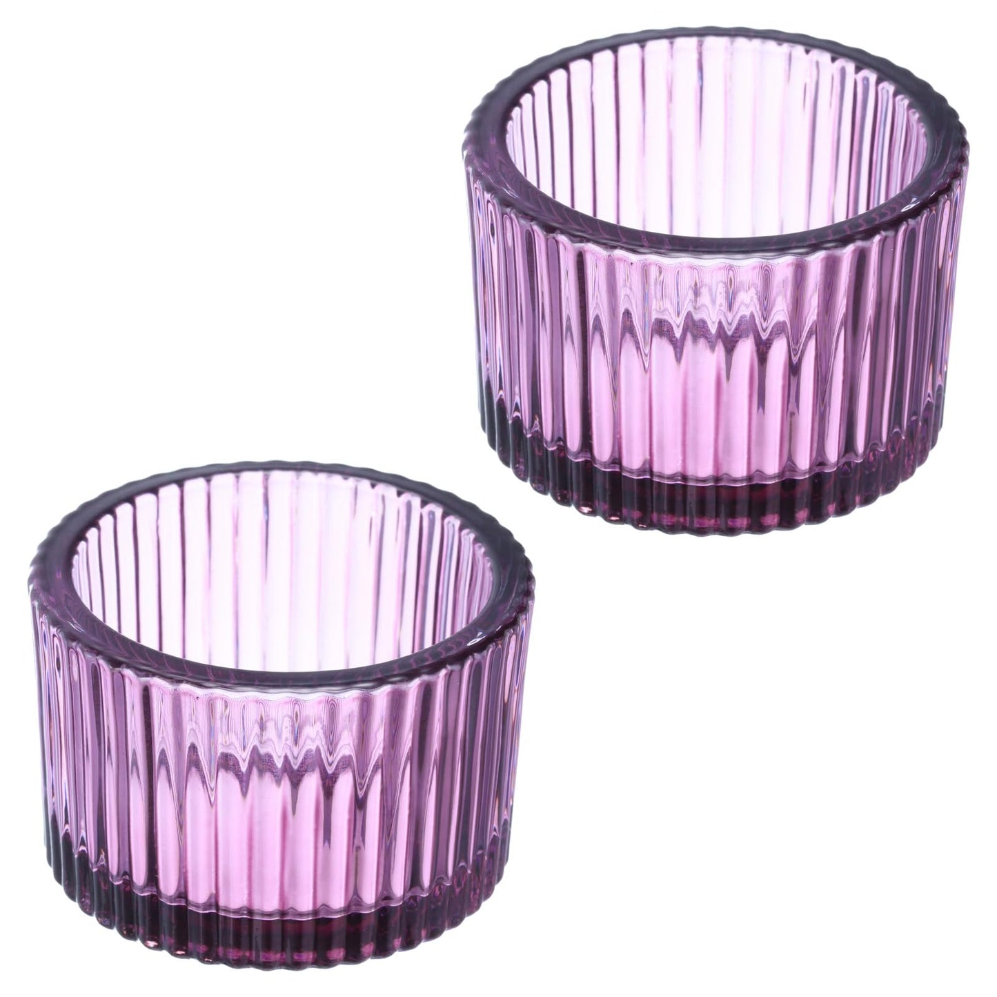 PATIKIL 2 Pcs Tealight Candle Holder, Tea Lights Candle Holder Glass Votive Candle Holders Glass Candle Holders for Table Centerpiece Decor Wedding Dinner Party, Purple