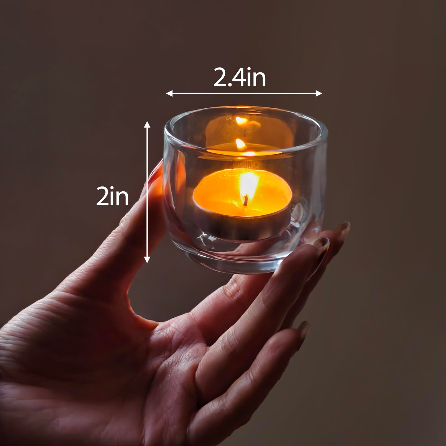 Gurfuy Clear Glass Votive Candle Holders 6 Set - Tealight Candle Holder for Festival Wedding Propose Parties Holiday Table Centerpiece Shelf Decoration Fall Home Decor