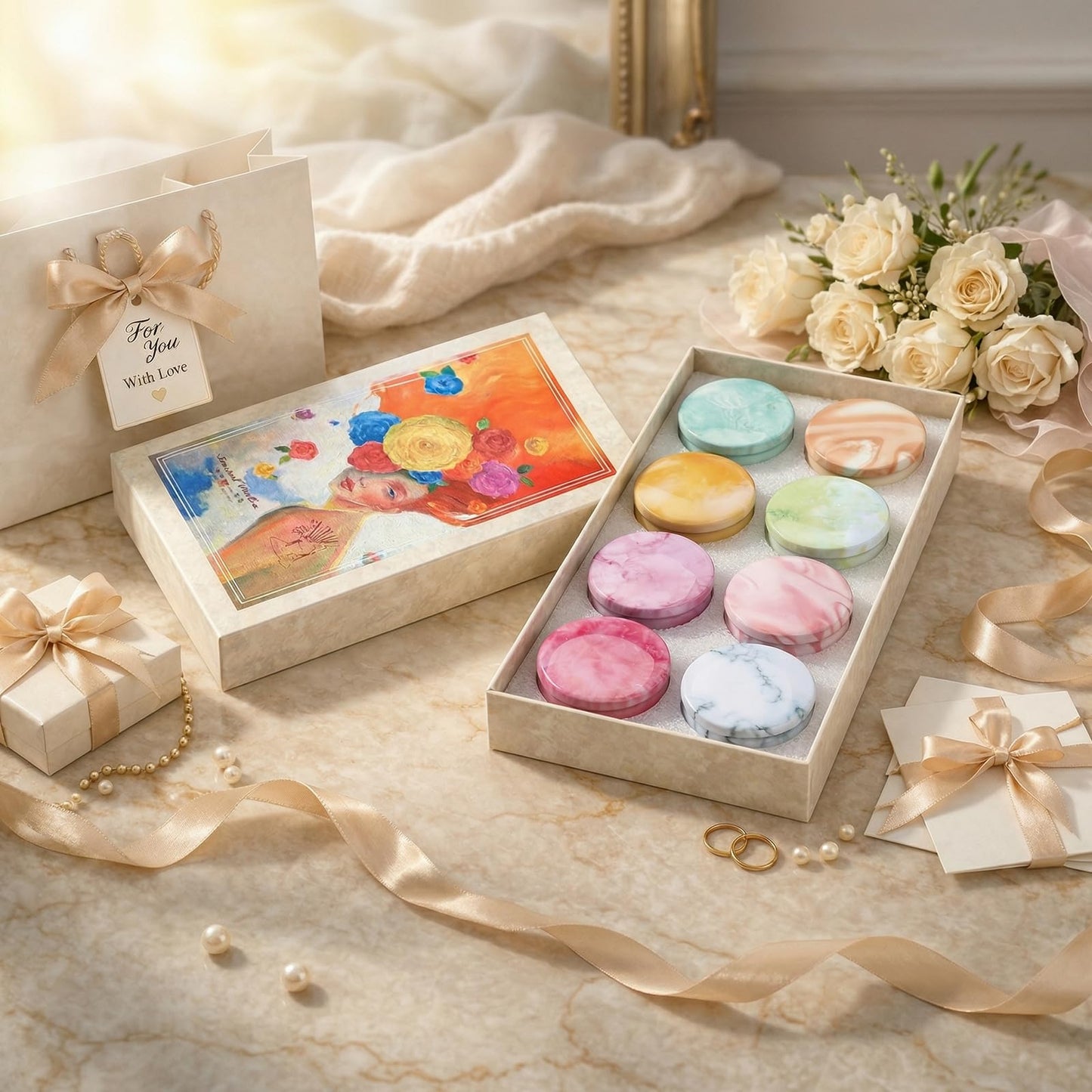 Scented Candles Gift Set for Women, 8 Pack Fruity Floral Soy Wax Aromatherapy Candles, Travel Tin Candles in Artist Gift Box, Birthday Gifts for Mom, Wife, Sister, Friend, Mother's Day, Christmas