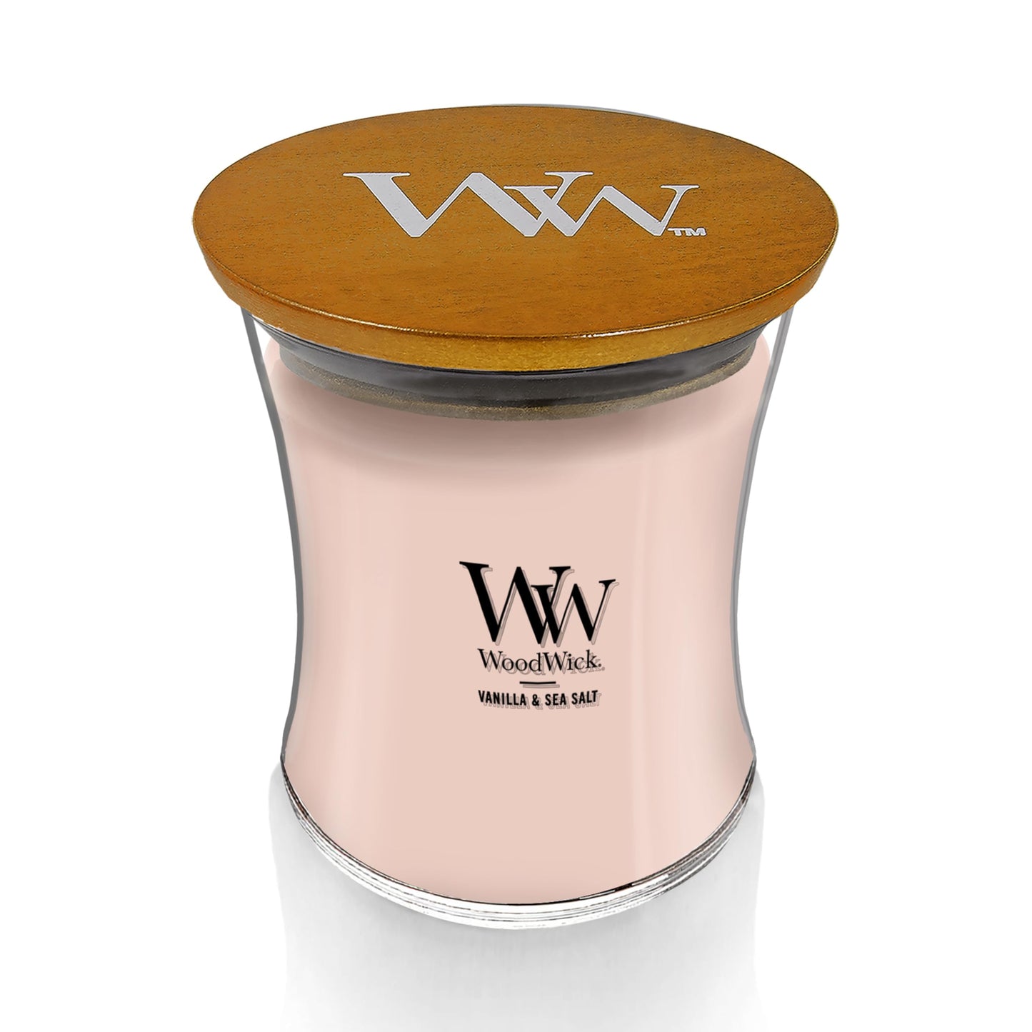 WoodWick Vanilla & Sea Salt Gifts for Women and Men, 9.7 oz Medium Hourglass Candle with Crackling Wick