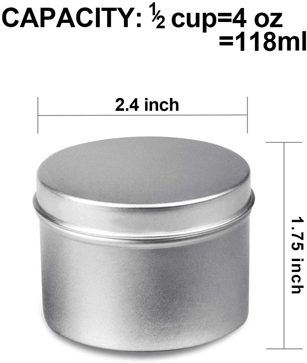 DINGPAI Candle Tin 18 Piece, 4 oz, Candle Containers for DIY Candle Making