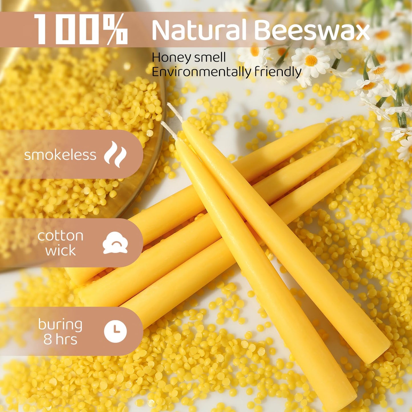 Beeswax Pillar Candles and Taper Candles and tealights Candles