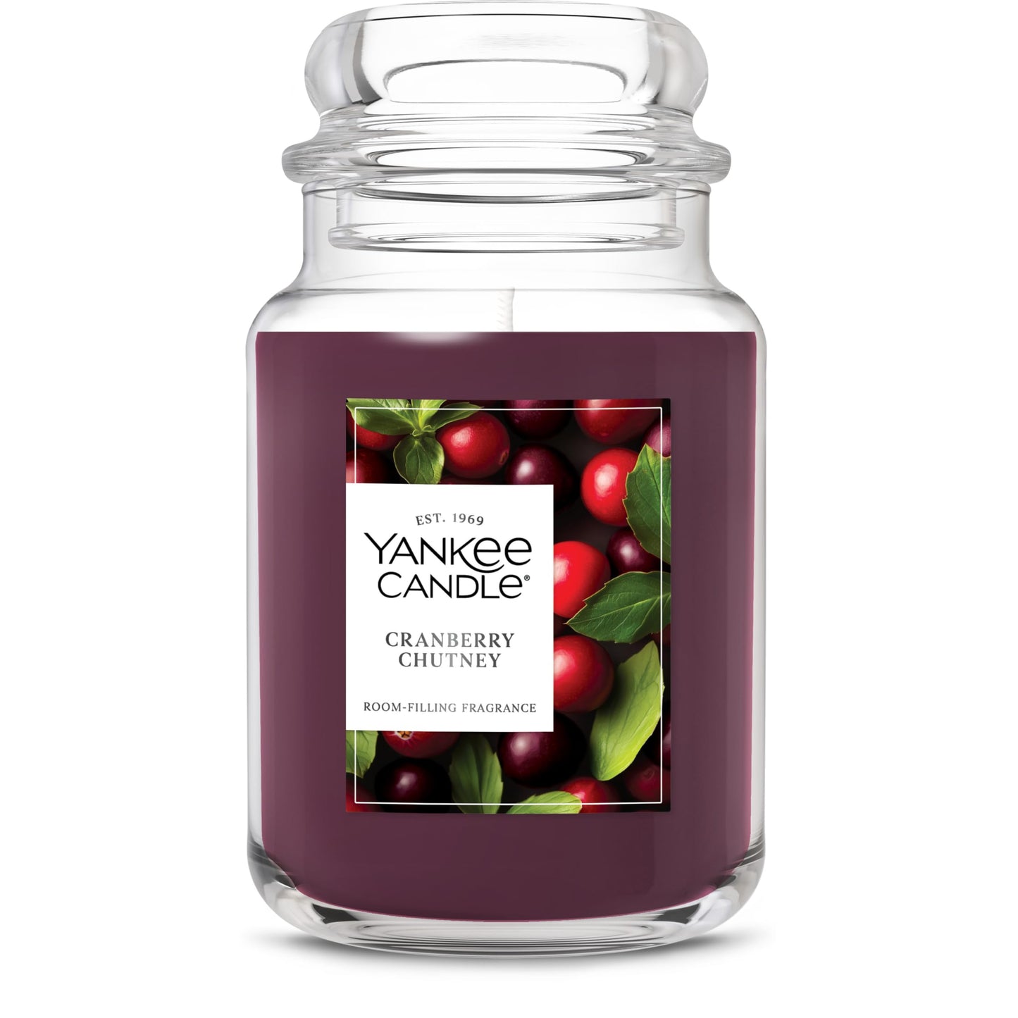 Yankee Candle Cranberry Chutney, Scented Candle, 22oz Large Jar with up to 150 Hour Burn Time, Giftable