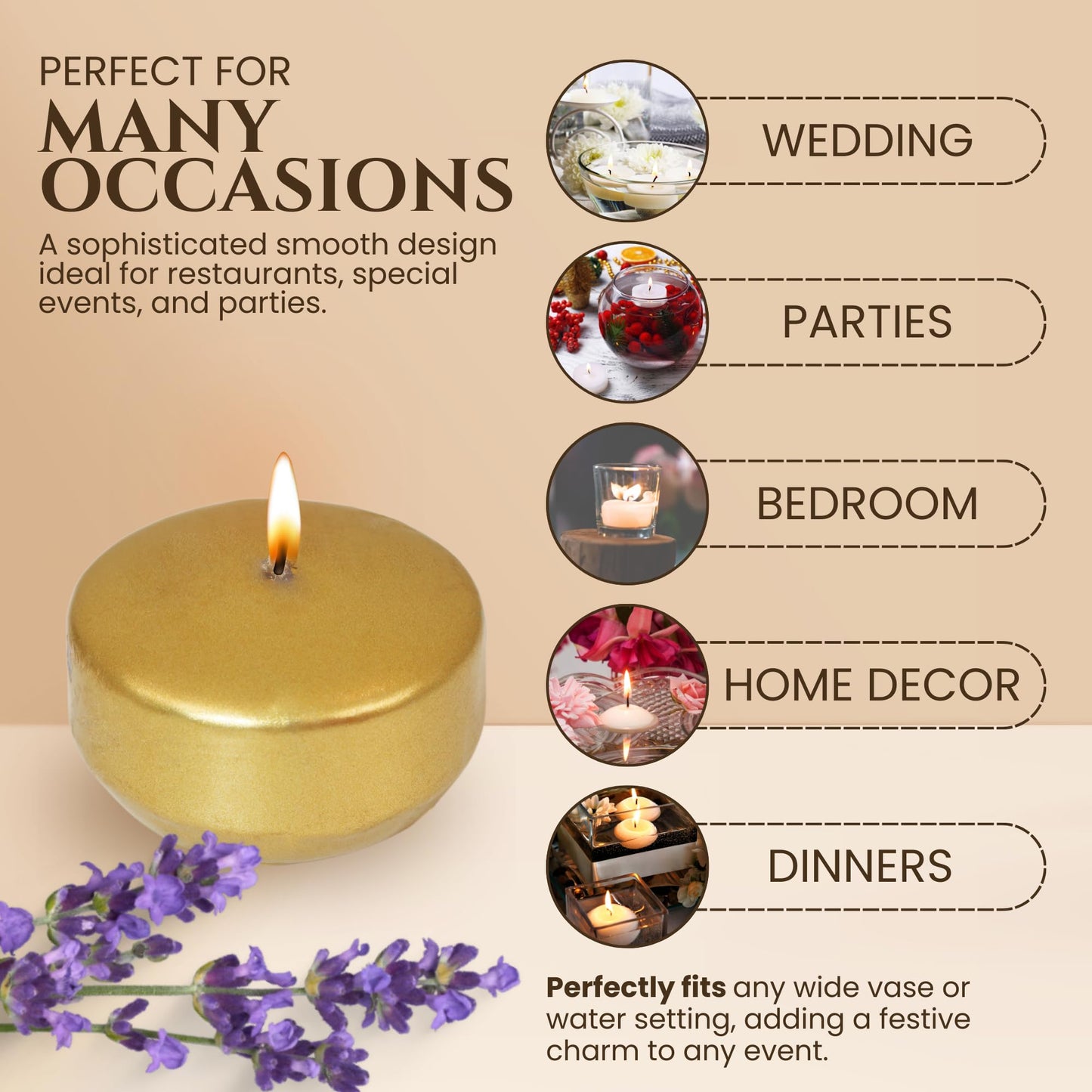 Axiom Floating Candles for Centerpieces - 24-Pack, Floating Candle 2 inch Hand-Rolled Paraffin, Cotton Wicks, 4-Hour Clean Burn - Unscented, Dripless Water Candles for Weddings, Parties, Home Decor