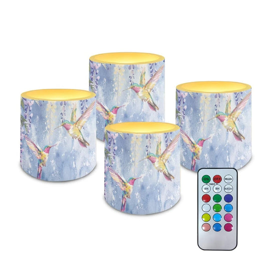 Cozeyat Hummingbird LED Candles Set of 4 Battery Powered Flameless with Remote Timer Flickering Flame Waterproof for Home Patio Garden Decor