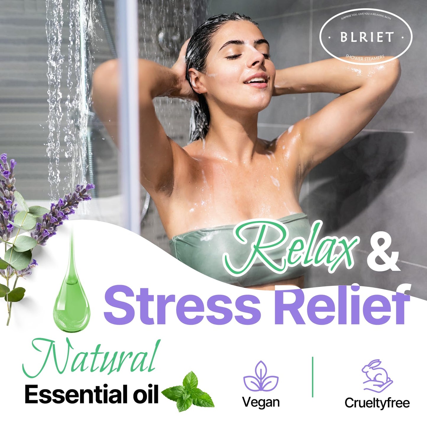 Shower Steamers Aromatherapy Blriet Gifts for Women, Teen Girls, Wife, Her, Mom, Father Days, Daughter, Grandma Basket Stuffers Birthday Gifts Decoration Travel Essentials Self Care Home Spa 8 Pack