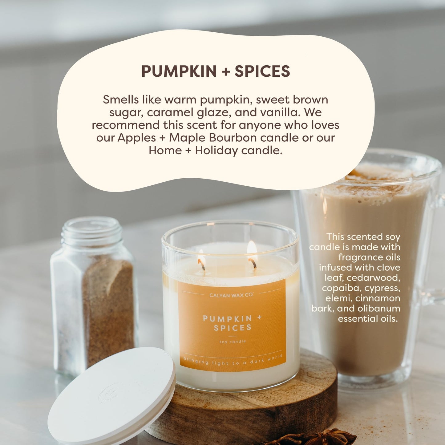 Calyan Wax Co. Fall 3 Wick Scented Candle Gift Set - 4 Luxury Autumn Scented Candles - 43 Hour Burn - 3 Wick Clean Soy Wax Candles - Long Lasting Large Glass Jar Candle for Home - 14.9oz