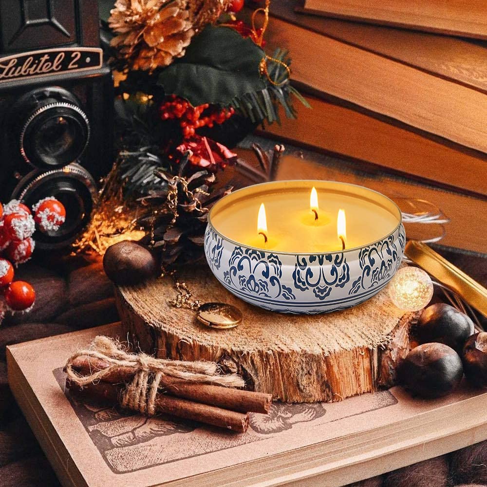 3 Packs Citronella Candle Outdoor, Large 3-Wick 13.5oz Lemongrass Scented Natural Soy Wax Long Burning Candles for Outside Patio Porch