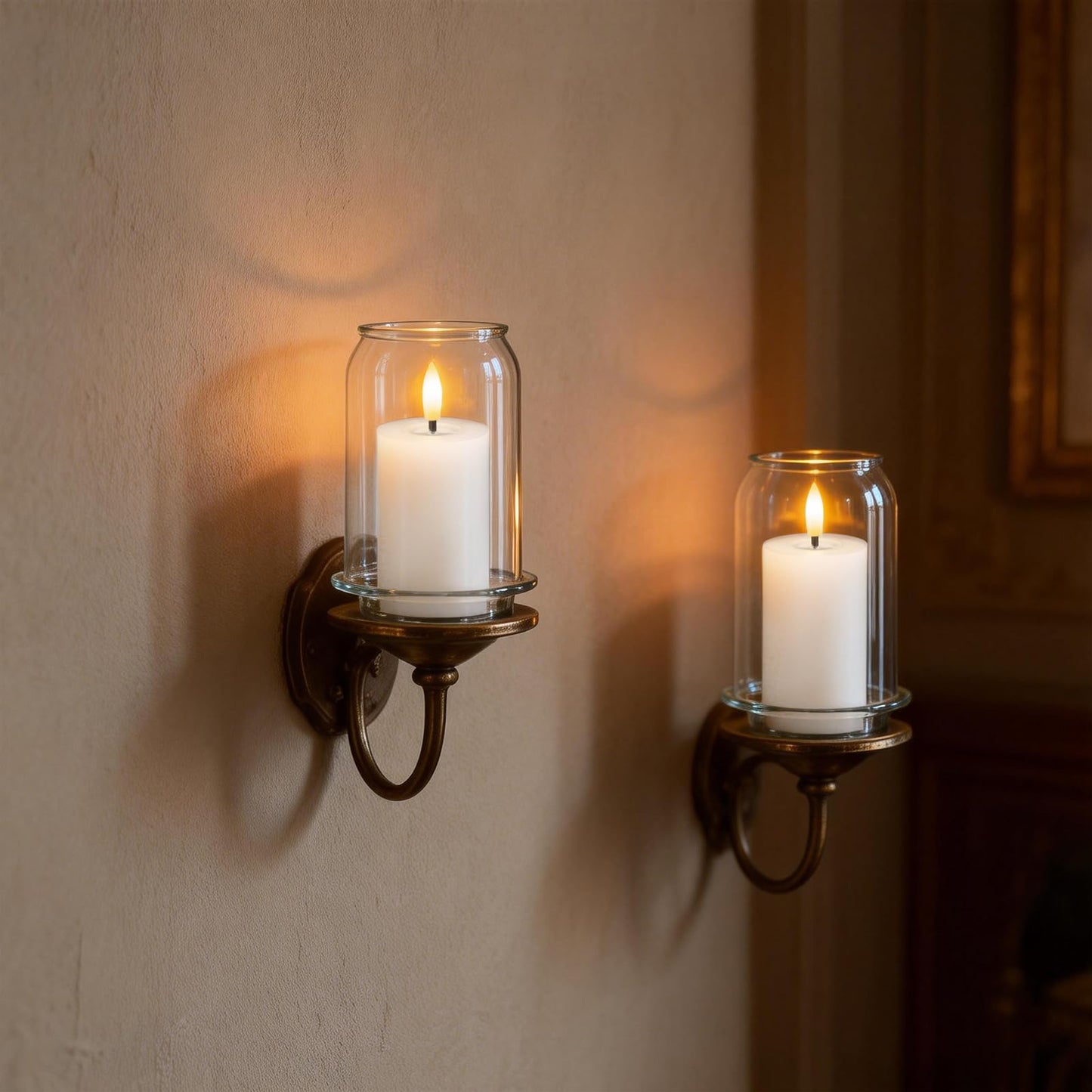 Lasumora Mirror Surface Votive Candles Battery Operated with Remote Timer, 6pcs Real Wax LED Votive Candle Realistic Flickering for Wreaths Memorial Lantern Φ 2" H 4.5” White