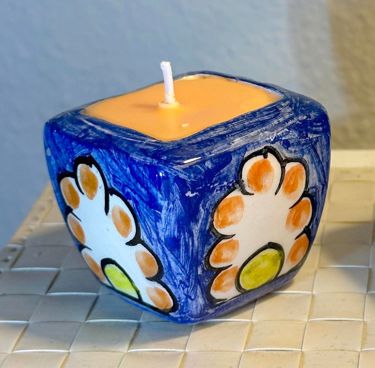 Painted Ceramic Candles - Turquoise Ceramic Jar Candles, Handmade Home Scented Candles, Classical Candle Gifts for Everybody. (turquoise2)