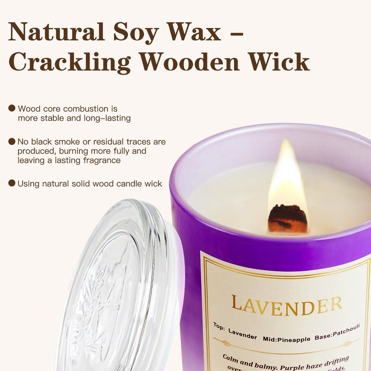 Scented Candles for Home,2 Pack Wood Wick Soy Wax Scented Candles with Gift Boxes, Long Lasting Relaxing Aromatherapy Candles for Home Decor, Holiday Gifts