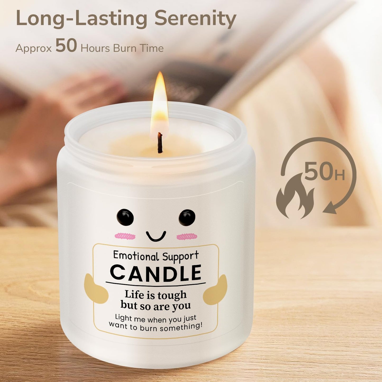 Funny Emotional Support Gifts,Inspirational Gifts for Women, Positive Affirmation, Stress Relief Gift for Women, Men, Coworker, Friend Motivational, New Job Gift - Lavender Scented Candles