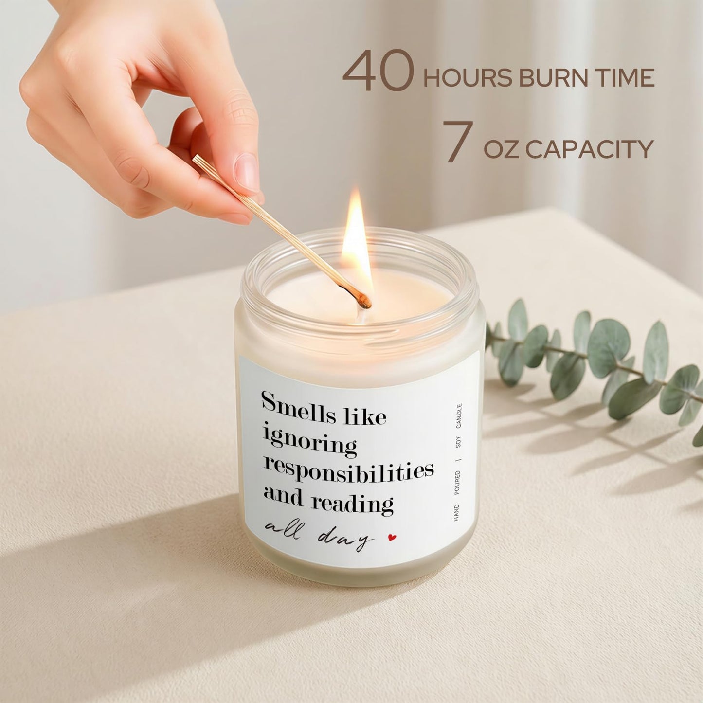 Book Lover Gifts for Women Men Readers - Bookish Gifts for Reading All Day - Book Accessories for Reading Lovers - Scented Candles for Bookish(7OZ)
